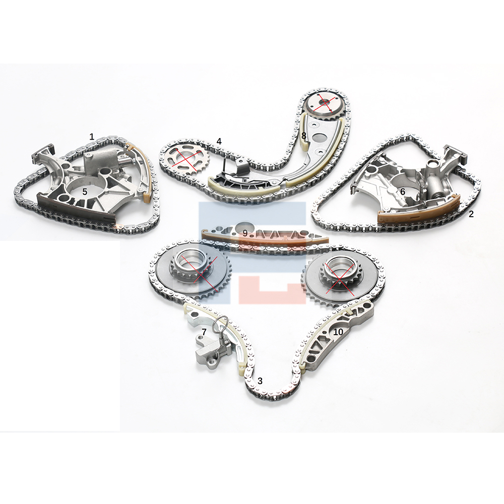 Car Engine Timing Chain kit Audi C6 2.4 3.2 (15 pcs) FOR Audi A4 Quattro A6 2.4L A8 RS4 Avant Quattro 4.2L Chains